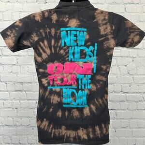 Vintage 80s New Kids On The Block Tour T Shirt NKOTB Boy Band Black XS X-Small